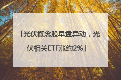光伏概念股早盘异动，光伏相关ETF涨约2%