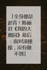 全身都是淤青！陈丽君《我的大观园》幕后：面对滚楼梯，没有做不到