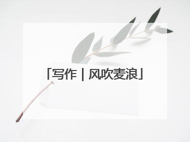 写作｜风吹麦浪