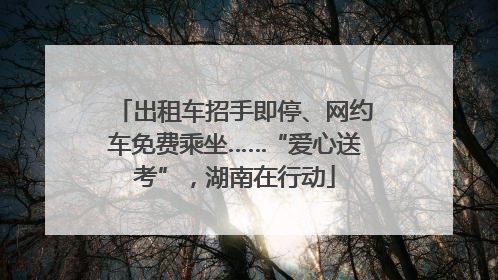 出租车招手即停、网约车免费乘坐……“爱心送考”，湖南在行动