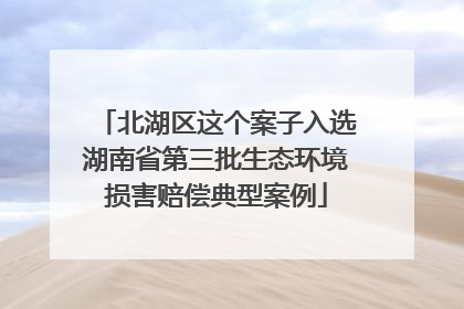 北湖区这个案子入选湖南省第三批生态环境损害赔偿典型案例