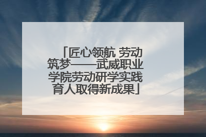 匠心领航 劳动筑梦——武威职业学院劳动研学实践育人取得新成果