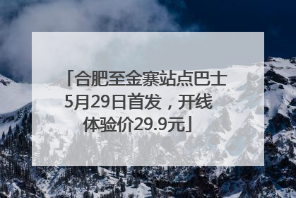 合肥至金寨站点巴士5月29日首发，开线体验价29.9元