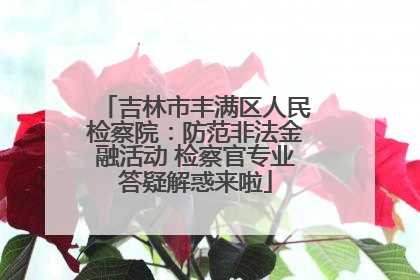 吉林市丰满区人民检察院：防范非法金融活动 检察官专业答疑解惑来啦