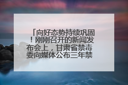 向好态势持续巩固！刚刚召开的新闻发布会上，甘肃省禁毒委向媒体公布三年禁毒工作“成绩单”