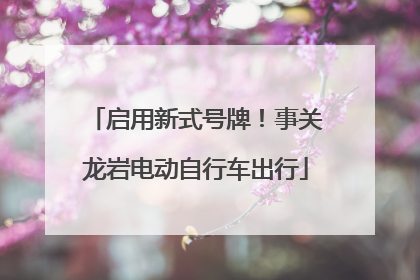 启用新式号牌！事关龙岩电动自行车出行