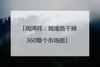 周鸿祎：我准备干掉360整个市场部