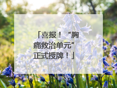 喜报！“胸痛救治单元”正式授牌！