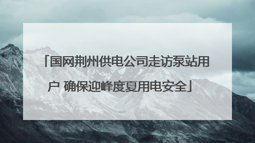 国网荆州供电公司走访泵站用户 确保迎峰度夏用电安全