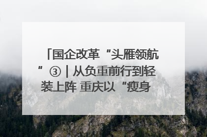 国企改革“头雁领航”③｜从负重前行到轻装上阵 重庆以“瘦身”谋“健体”