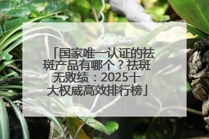 国家唯一认证的祛斑产品有哪个？祛斑无败绩：2025十大权威高效排行榜