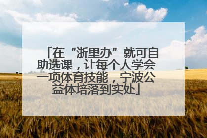 在“浙里办”就可自助选课，让每个人学会一项体育技能，宁波公益体培落到实处