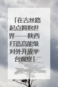 在古丝路起点拥抱世界——陕西打造高能级对外开放平台观察
