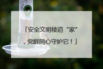 安全文明楼道“家”，党群同心守护它！