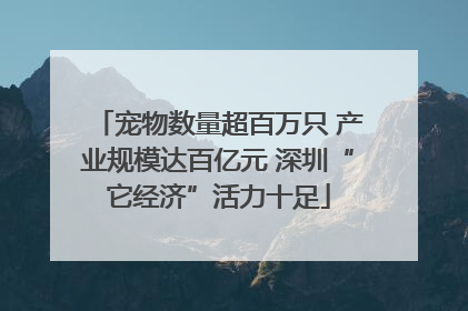 宠物数量超百万只 产业规模达百亿元 深圳“它经济”活力十足