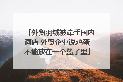 外贸羽绒被牵手国内酒店 外贸企业说鸡蛋不能放在一个篮子里