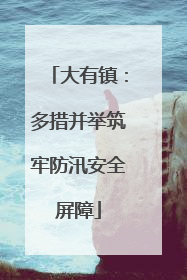 大有镇：多措并举筑牢防汛安全屏障