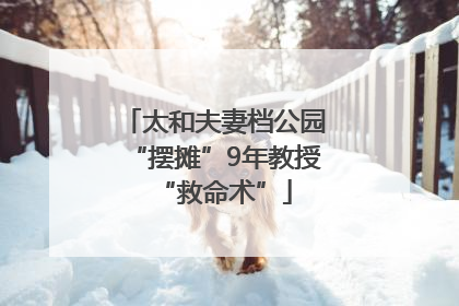 太和夫妻档公园“摆摊”9年教授“救命术”