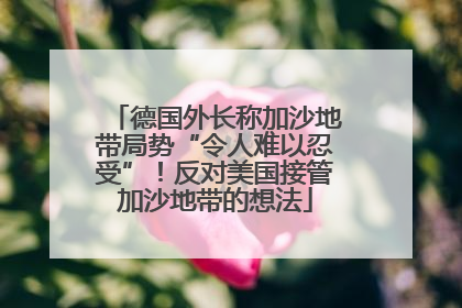 德国外长称加沙地带局势“令人难以忍受”！反对美国接管加沙地带的想法