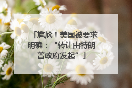 尴尬！美国被要求明确：“转让由特朗普政府发起”