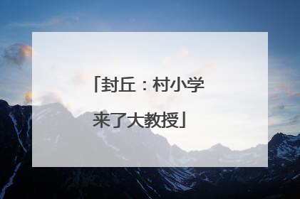 封丘：村小学来了大教授