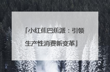 小红蕉巴蕉派：引领生产性消费新变革