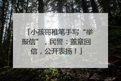 小孩哥稚笔手写“举报信”，民警：盖章回信，公开表扬！