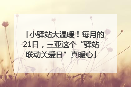小驿站大温暖！每月的21日，三亚这个“驿站联动关爱日”真暖心