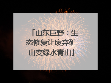 山东巨野：生态修复让废弃矿山变绿水青山