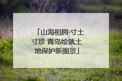 山海相拥·寸土寸珍 青岛绘就土地保护新图景