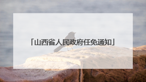 山西省人民政府任免通知