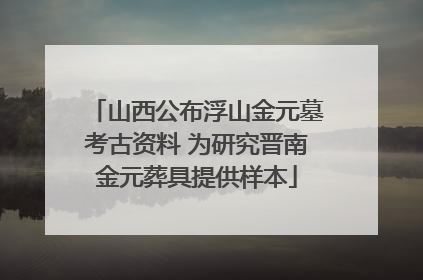 山西公布浮山金元墓考古资料 为研究晋南金元葬具提供样本