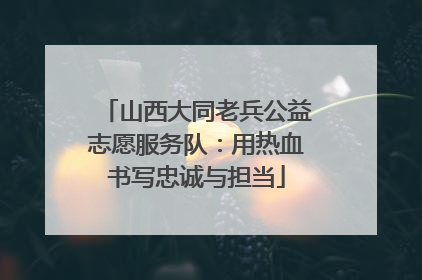 山西大同老兵公益志愿服务队：用热血书写忠诚与担当