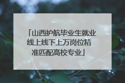 山西护航毕业生就业 线上线下上万岗位精准匹配高校专业