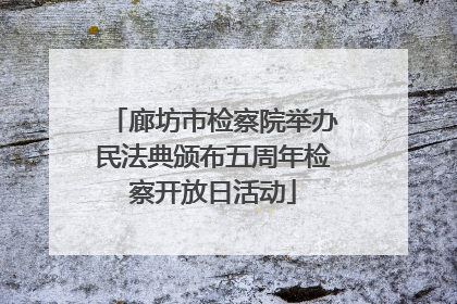 廊坊市检察院举办民法典颁布五周年检察开放日活动