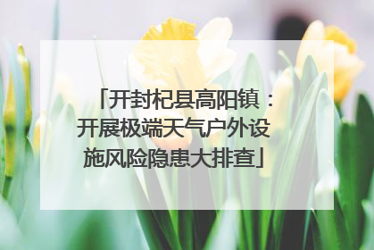 开封杞县高阳镇：开展极端天气户外设施风险隐患大排查