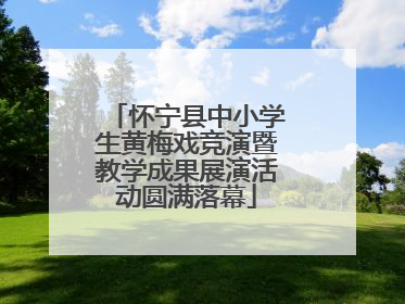 怀宁县中小学生黄梅戏竞演暨教学成果展演活动圆满落幕
