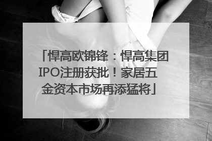 悍高欧锦锋：悍高集团IPO注册获批！家居五金资本市场再添猛将