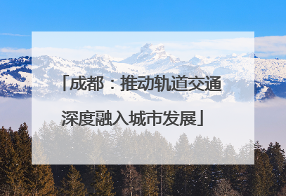成都：推动轨道交通深度融入城市发展