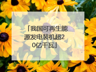 我国可再生能源发电装机超20亿千瓦