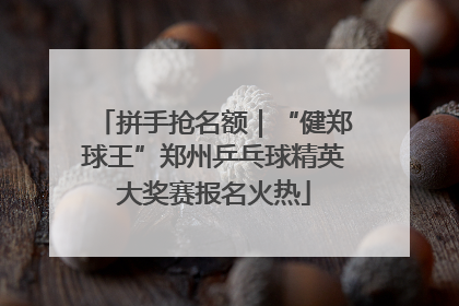 拼手抢名额｜“健郑球王”郑州乒乓球精英大奖赛报名火热