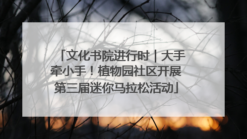 文化书院进行时｜大手牵小手！植物园社区开展第三届迷你马拉松活动
