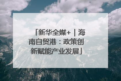 新华全媒+｜海南自贸港：政策创新赋能产业发展