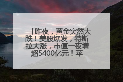 昨夜，黄金突然大跌！美股爆发，特斯拉大涨，市值一夜增超5400亿元！苹果传来大消息