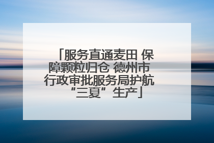 服务直通麦田 保障颗粒归仓 德州市行政审批服务局护航“三夏”生产
