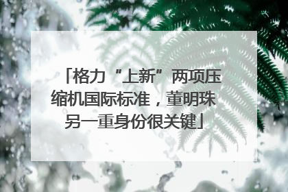 格力“上新”两项压缩机国际标准，董明珠另一重身份很关键