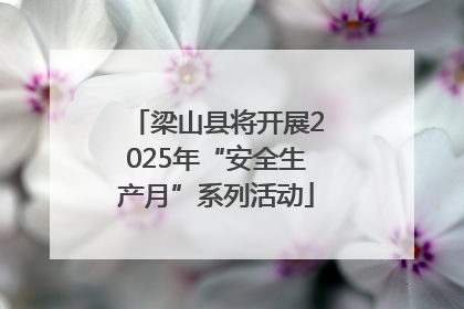 梁山县将开展2025年“安全生产月”系列活动