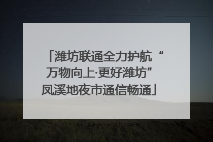 潍坊联通全力护航“万物向上·更好潍坊”凤溪地夜市通信畅通