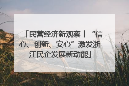 民营经济新观察丨“信心、创新、安心”激发浙江民企发展新动能