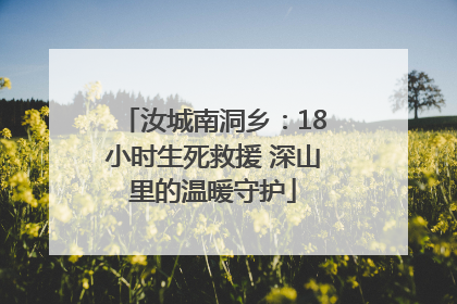 汝城南洞乡：18小时生死救援 深山里的温暖守护